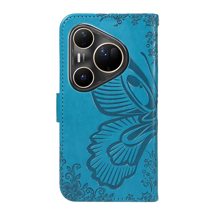 For Huawei Pura 80 Ultra 5G Swallowtail Butterfly Embossed Leather Phone Case(Blue) - free shipping - PMC TechLife - Order now!