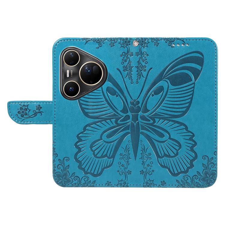 For Huawei Pura 80 Ultra 5G Swallowtail Butterfly Embossed Leather Phone Case(Blue) - free shipping - PMC TechLife - Order now!