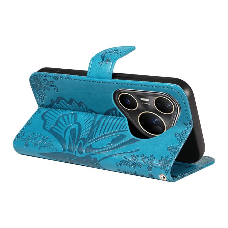 For Huawei Pura 80 Ultra 5G Swallowtail Butterfly Embossed Leather Phone Case(Blue) - free shipping - PMC TechLife - Order now!