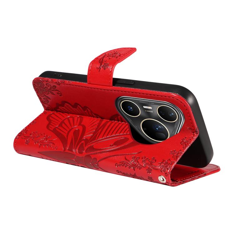 For Huawei Pura 80 Ultra 5G Swallowtail Butterfly Embossed Leather Phone Case(Red) - free shipping - PMC TechLife - Order now!