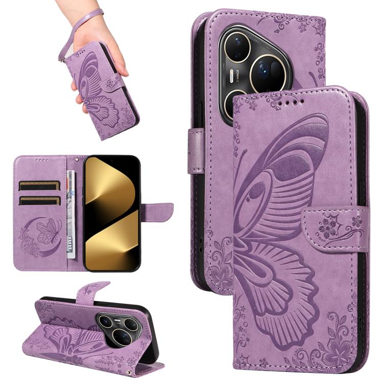 For Huawei Pura 80 Ultra 5G Swallowtail Butterfly Embossed Leather Phone Case(Purple) - free shipping - PMC TechLife - Order now!