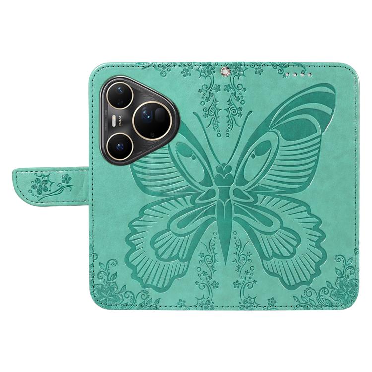 For Huawei Pura 80 Ultra 5G Swallowtail Butterfly Embossed Leather Phone Case(Green) - free shipping - PMC TechLife - Order now!