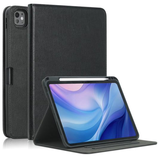 For iPad Pro 11 2024 Front Stand Smart TPU Leather Tablet Case(Black) - iPad Pro 11 2024 Cases by PMC Jewellery | Online Shopping South Africa | PMC Jewellery | Buy Now Pay Later Mobicred