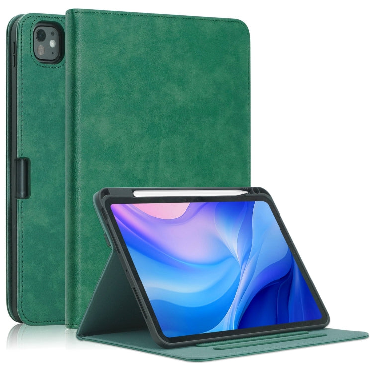 For iPad Pro 11 2024 Front Stand Smart TPU Leather Tablet Case(Green) - iPad Pro 11 2024 Cases by PMC Jewellery | Online Shopping South Africa | PMC Jewellery | Buy Now Pay Later Mobicred