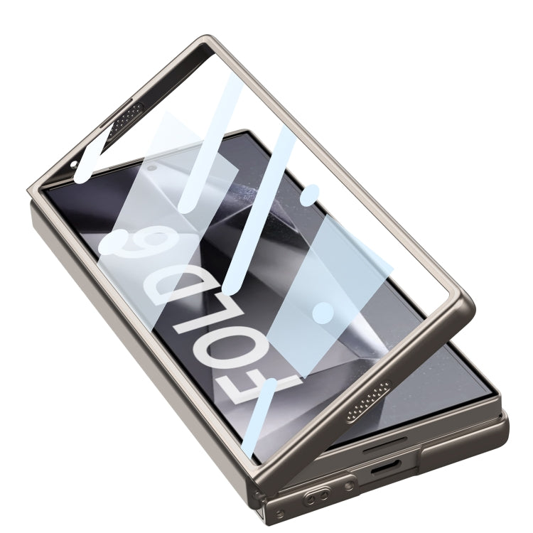 For Samsung Galaxy Z Fold6 GKK Integrated Ultra-thin Sliding Window Leather Phone Case(Grey) - Galaxy Z Fold6 5G Cases by GKK | Online Shopping South Africa | PMC Jewellery | Buy Now Pay Later Mobicred