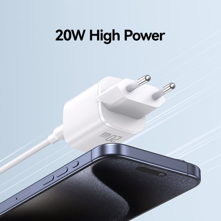 USAMS CC248 20W USB-C / Type-C GaN Fast Charger, EU Plug(Black) - USB Charger by USAMS | Online Shopping South Africa | PMC TechLife | Buy Now Pay Later Mobicred