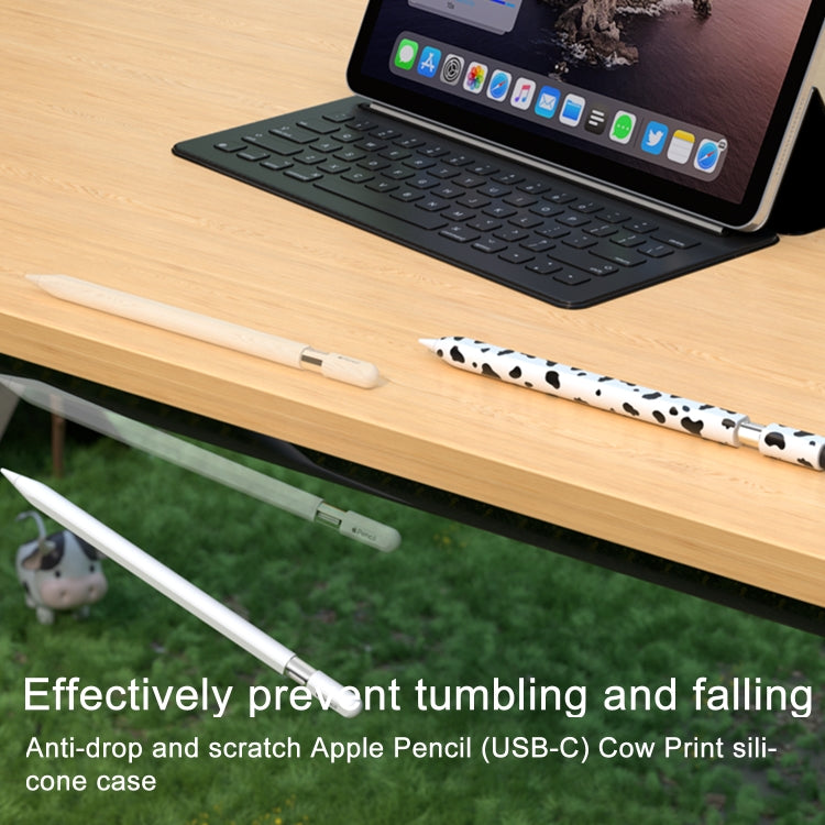 For Apple Pencil USB-C Cow Pattern Stylus Silicone Protective Cover(Pink) - Pencil Accessories by PMC Jewellery | Online Shopping South Africa | PMC Jewellery | Buy Now Pay Later Mobicred
