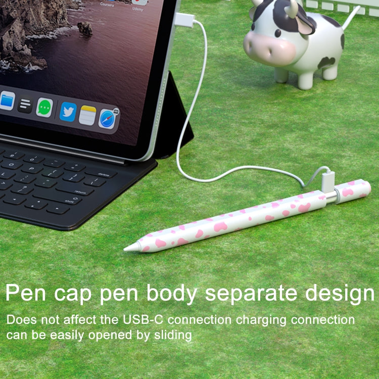 For Apple Pencil 1 Cow Pattern Stylus Silicone Protective Cover(Black) - Pencil Accessories by PMC Jewellery | Online Shopping South Africa | PMC Jewellery | Buy Now Pay Later Mobicred