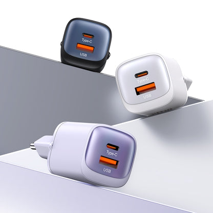 USAMS CC254 30W USB+USB-C / Type-C Dual Port GaN Fast Charger, EU Plug(White) - USB Charger by USAMS | Online Shopping South Africa | PMC Jewellery | Buy Now Pay Later Mobicred