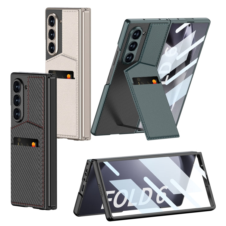 For Samsung Galaxy Z Fold6 GKK Integrated Rotor Bracket Recessed Card Bag Phone Case(Titanium Grey) - free shipping - PMC Jewellery - Order now!