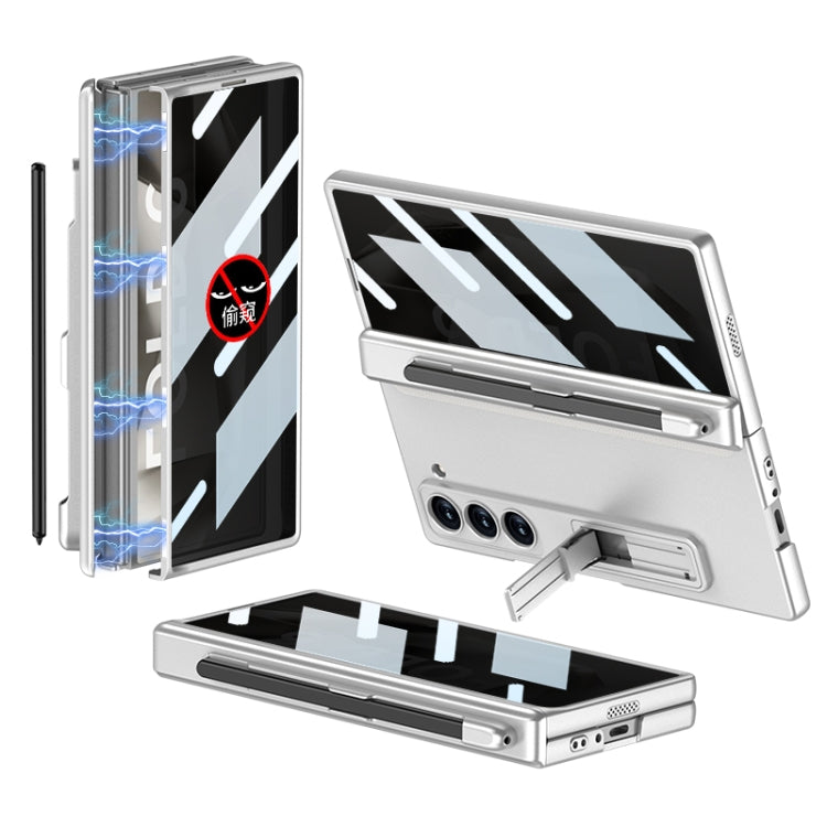 For Samsung Galaxy Z Fold6 GKK Integrated Anti Peep Full Coverage Magnetic Fold Phone Case with Pen Slot, Not Included Pen(Silver) - free shipping - PMC Jewellery - Order now!