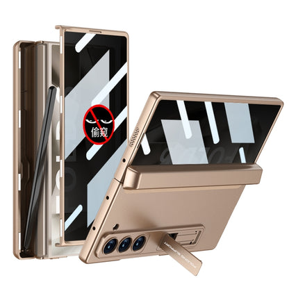 For Samsung Galaxy Z Fold6 GKK Integrated Anti Peep Full Coverage Magnetic Fold Phone Case with Pen Box, Not Included Pen(Gold) - Galaxy Z Fold6 5G Cases by GKK | Online Shopping South Africa | PMC Jewellery | Buy Now Pay Later Mobicred