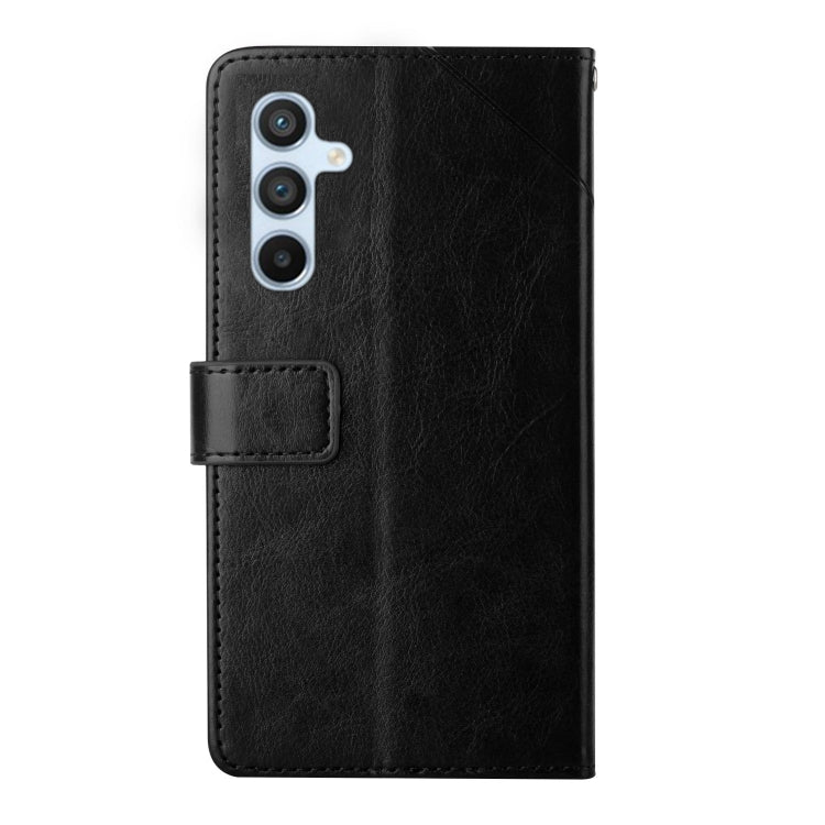 For Samsung Galaxy S25 5G Y-shaped Pattern Flip Leather Phone Case(Black) - Galaxy S25 5G Cases by PMC Jewellery | Online Shopping South Africa | PMC Jewellery | Buy Now Pay Later Mobicred