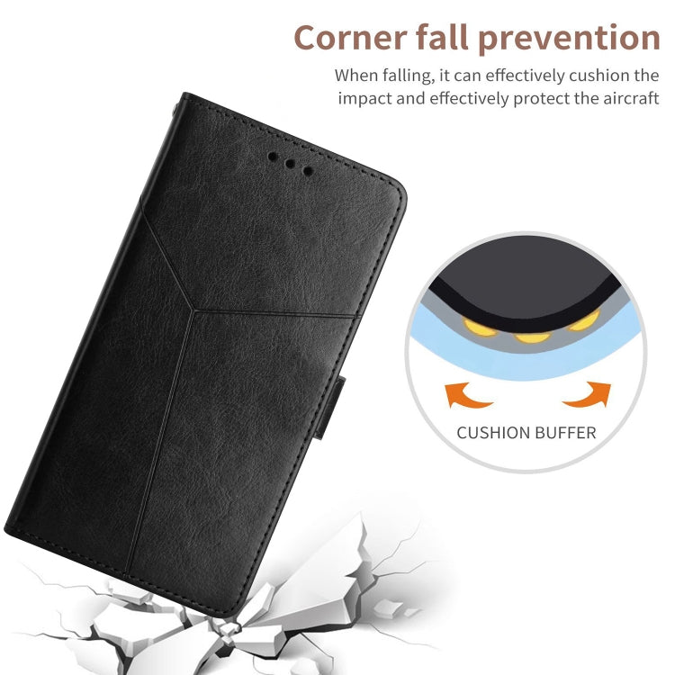 For Samsung Galaxy S25 5G Y-shaped Pattern Flip Leather Phone Case(Black) - free shipping - PMC Jewellery - Order now!