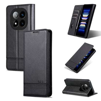 For Redmi Note 14 Pro 5G AZNS Magnetic Calf Texture Flip Leather Phone Case(Black) - Note 14 Pro Cases by AZNS | Online Shopping South Africa | PMC Jewellery | Buy Now Pay Later Mobicred