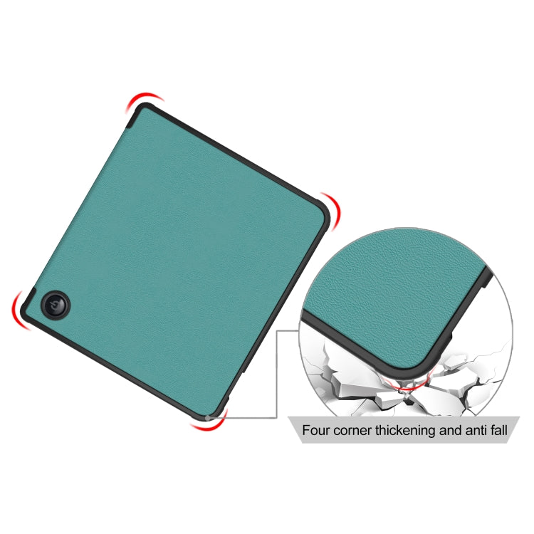 For Kobo Libra Colour 2024 Solid Color Deformation TPU Leather Smart Tablet Case(Green) - Others by PMC Jewellery | Online Shopping South Africa | PMC Jewellery | Buy Now Pay Later Mobicred