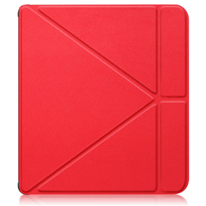 For Kobo Libra Colour 2024 Solid Color Deformation TPU Leather Smart Tablet Case(Red) - Others by PMC Jewellery | Online Shopping South Africa | PMC Jewellery | Buy Now Pay Later Mobicred