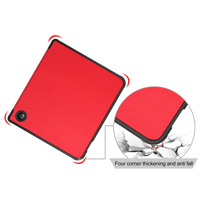 For Kobo Libra Colour 2024 Solid Color Deformation TPU Leather Smart Tablet Case(Red) - Others by PMC Jewellery | Online Shopping South Africa | PMC Jewellery | Buy Now Pay Later Mobicred