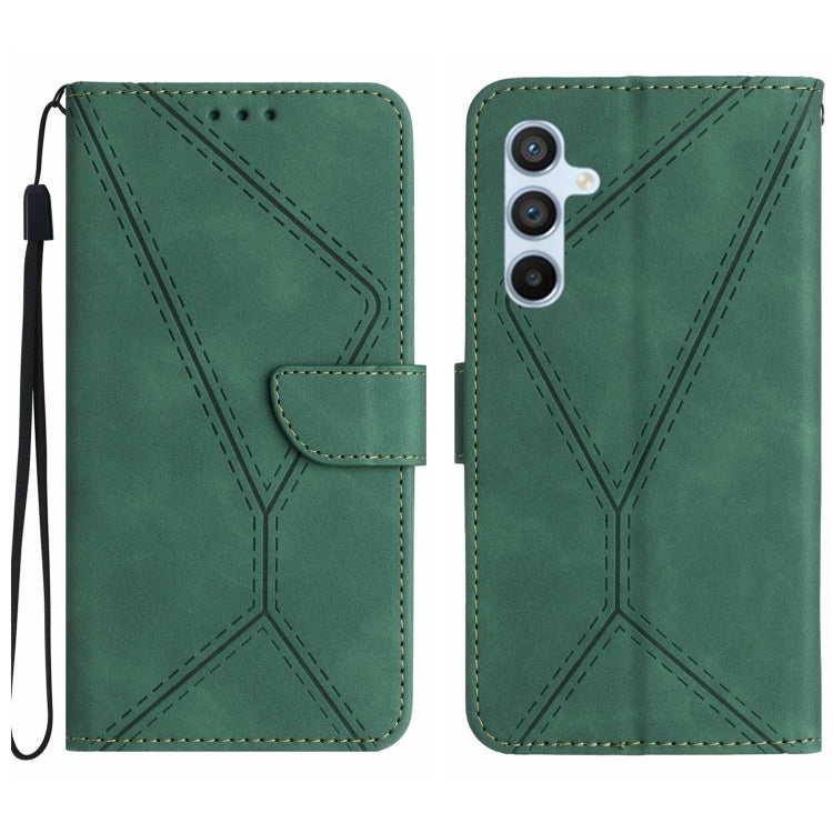 For Samsung Galaxy S25+ 5G Stitching Embossed Leather Phone Case(Green) - Galaxy S25+ 5G Cases by PMC Jewellery | Online Shopping South Africa | PMC Jewellery | Buy Now Pay Later Mobicred