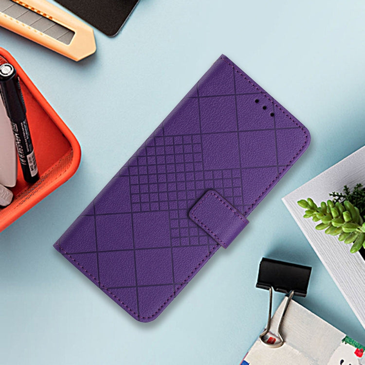 For Samsung Galaxy S25 Ultra 5G Rhombic Grid Texture Leather Phone Case(Purple) - Galaxy S25 Ultra 5G Cases by PMC Jewellery | Online Shopping South Africa | PMC Jewellery | Buy Now Pay Later Mobicred