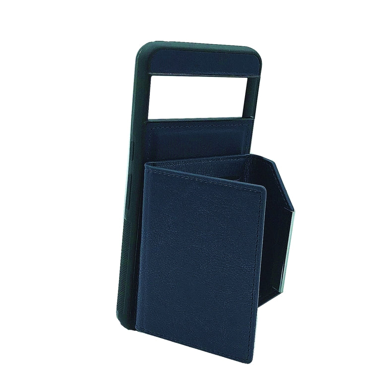 For Google Pixel 9 / 9 Pro Solid Color Metal Buckle Card Slots Bag Phone Case(Blue) - Google Cases by PMC Jewellery | Online Shopping South Africa | PMC Jewellery | Buy Now Pay Later Mobicred