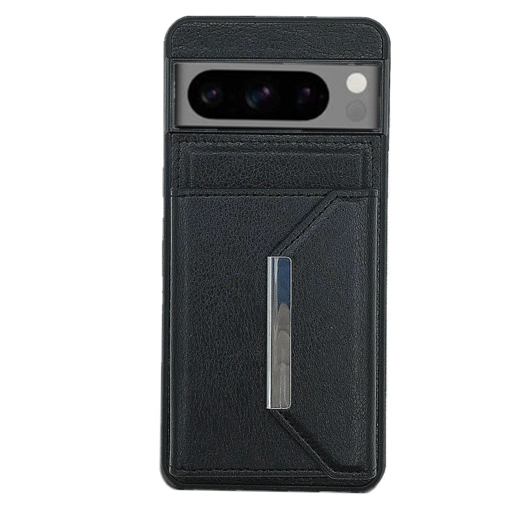 For Google Pixel 9 Pro XL Solid Color Metal Buckle Card Slots Bag Phone Case(Black) - Google Cases by PMC Jewellery | Online Shopping South Africa | PMC Jewellery | Buy Now Pay Later Mobicred