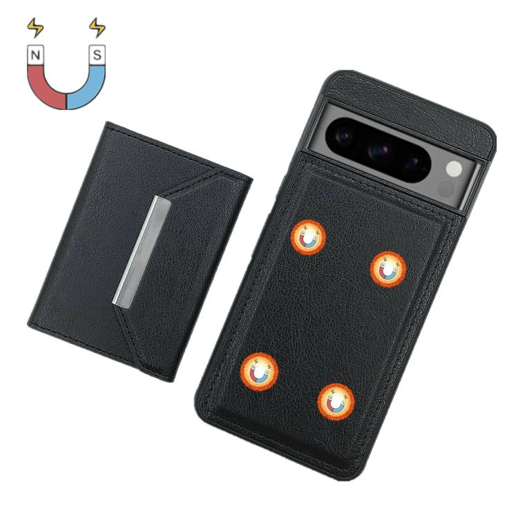 For Google Pixel 9 Pro XL Solid Color Metal Buckle Card Slots Bag Phone Case(Black) - Google Cases by PMC Jewellery | Online Shopping South Africa | PMC Jewellery | Buy Now Pay Later Mobicred