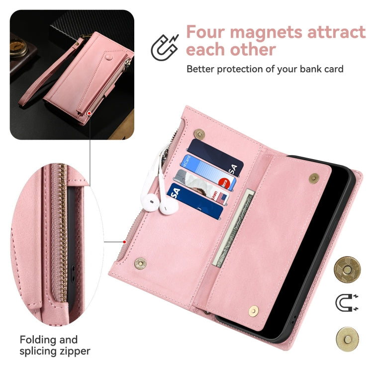 For Samsung Galaxy S24 FE 5G ESEBLE Retro Frosted RFID Flip Leather Phone Case(Rose Gold) - free shipping - PMC Jewellery - Order now!