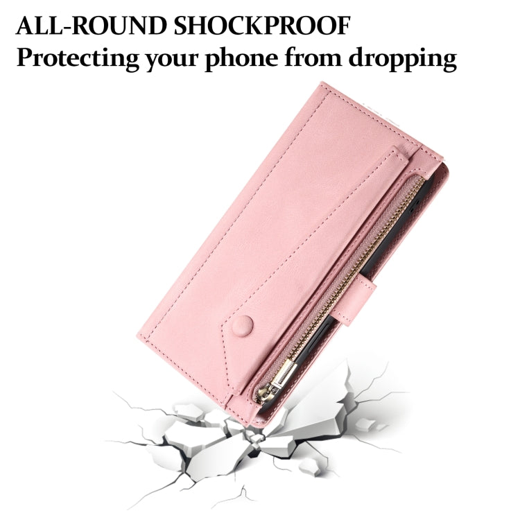 For Samsung Galaxy S24 FE 5G ESEBLE Retro Frosted RFID Flip Leather Phone Case(Rose Gold) - free shipping - PMC Jewellery - Order now!