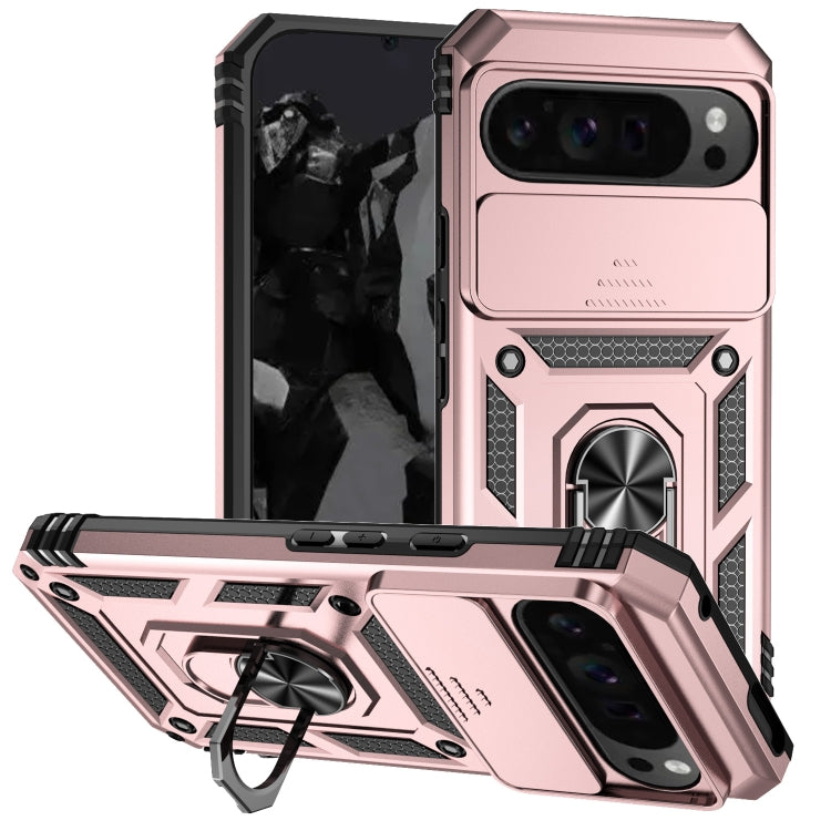 For Google Pixel 9 Pro Sliding Camshield Holder Phone Case(Rose Gold) - Google Cases by PMC Jewellery | Online Shopping South Africa | PMC Jewellery | Buy Now Pay Later Mobicred