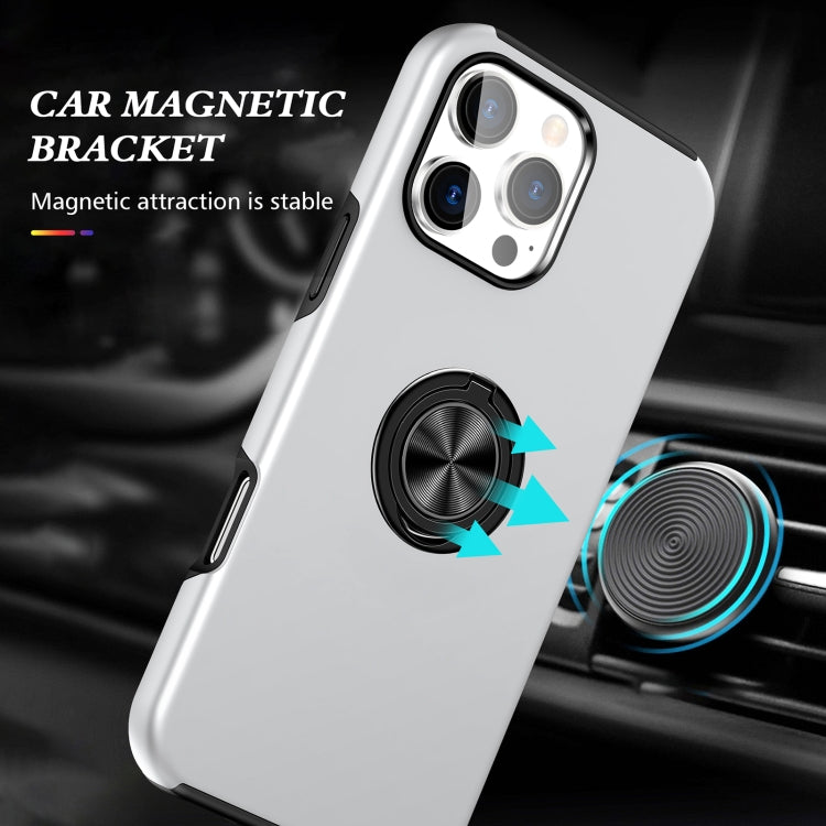 For iPhone 16 Magnetic Ring Holder Phone Case(Silver) - iPhone 16 Cases by PMC Jewellery | Online Shopping South Africa | PMC Jewellery | Buy Now Pay Later Mobicred