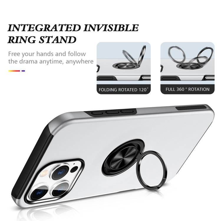 For iPhone 16 Magnetic Ring Holder Phone Case(Silver) - iPhone 16 Cases by PMC Jewellery | Online Shopping South Africa | PMC Jewellery | Buy Now Pay Later Mobicred