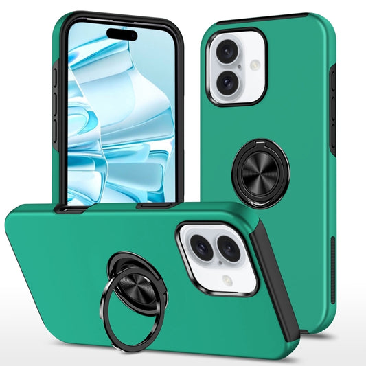 For iPhone 16 Plus Magnetic Ring Holder Phone Case(Dark Green) - iPhone 16 Plus Cases by PMC Jewellery | Online Shopping South Africa | PMC Jewellery | Buy Now Pay Later Mobicred