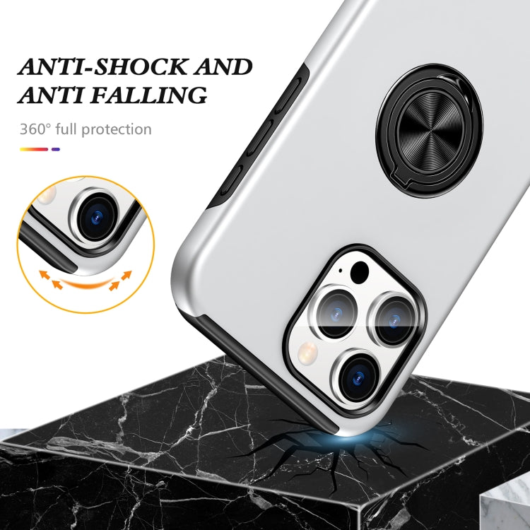 For iPhone 16 Plus Magnetic Ring Holder Phone Case(Silver) - iPhone 16 Plus Cases by PMC Jewellery | Online Shopping South Africa | PMC Jewellery | Buy Now Pay Later Mobicred