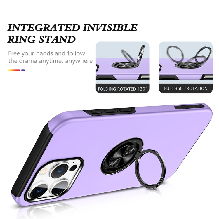 For iPhone 16 Pro Magnetic Ring Holder Phone Case(Purple) - iPhone 16 Pro Cases by PMC Jewellery | Online Shopping South Africa | PMC Jewellery | Buy Now Pay Later Mobicred