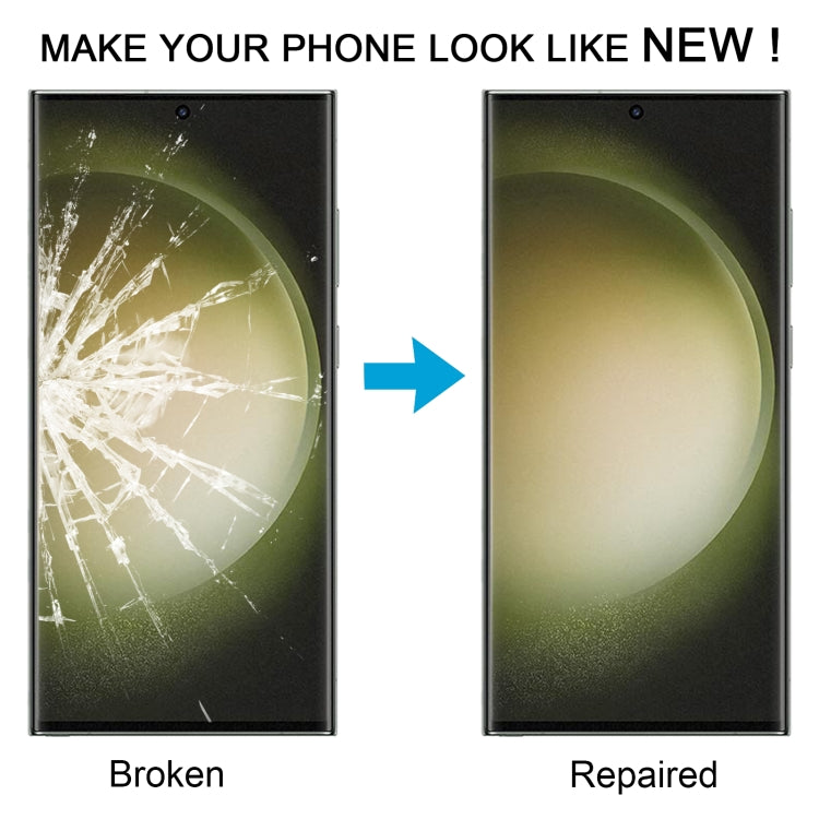 For Samsung Galaxy S23 Ultra SM-S918B Front Screen Outer Glass Lens with OCA Optically Clear Adhesive - free shipping - PMc TechLife - Order now!