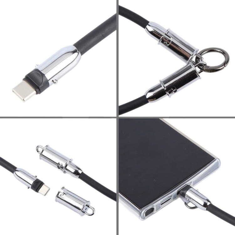 USB-C / Type-C to Type-C Data Cable Phone Anti-lost Short Lanyard, Length: 30cm(Light Purple Braid) - USB-C & Type-C Cable by PMc TechLife | Online Shopping South Africa | PMc TechLife | Buy Now Pay Later Mobicred