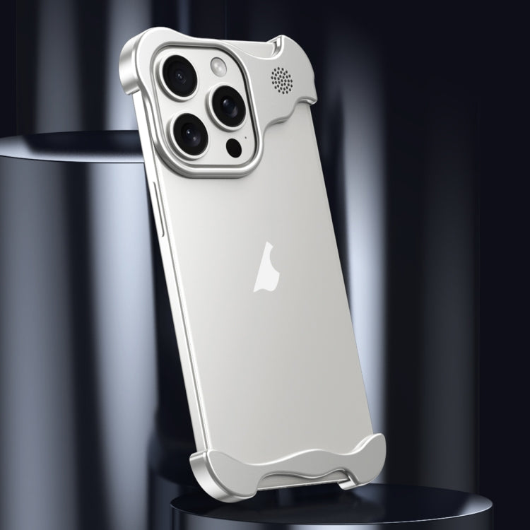 For iPhone 12 Aromatherapy Alloy Frameless Phone Case(Silver) - iPhone 12 / 12 Pro Cases by PMC Jewellery | Online Shopping South Africa | PMC Jewellery | Buy Now Pay Later Mobicred