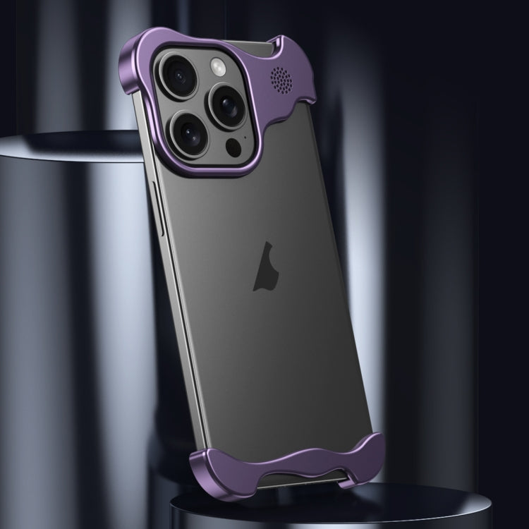 For iPhone 15 Aromatherapy Alloy Frameless Phone Case(Purple) - iPhone 15 Cases by PMC Jewellery | Online Shopping South Africa | PMC Jewellery | Buy Now Pay Later Mobicred