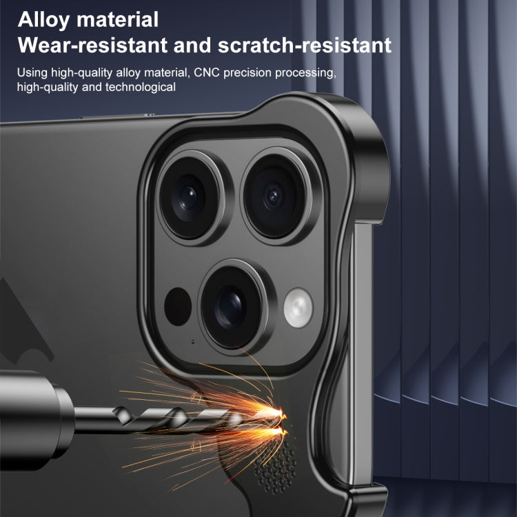 For iPhone 16 Plus Aromatherapy Alloy Frameless Phone Case(Silver) - free shipping - PMC Jewellery - Order now!