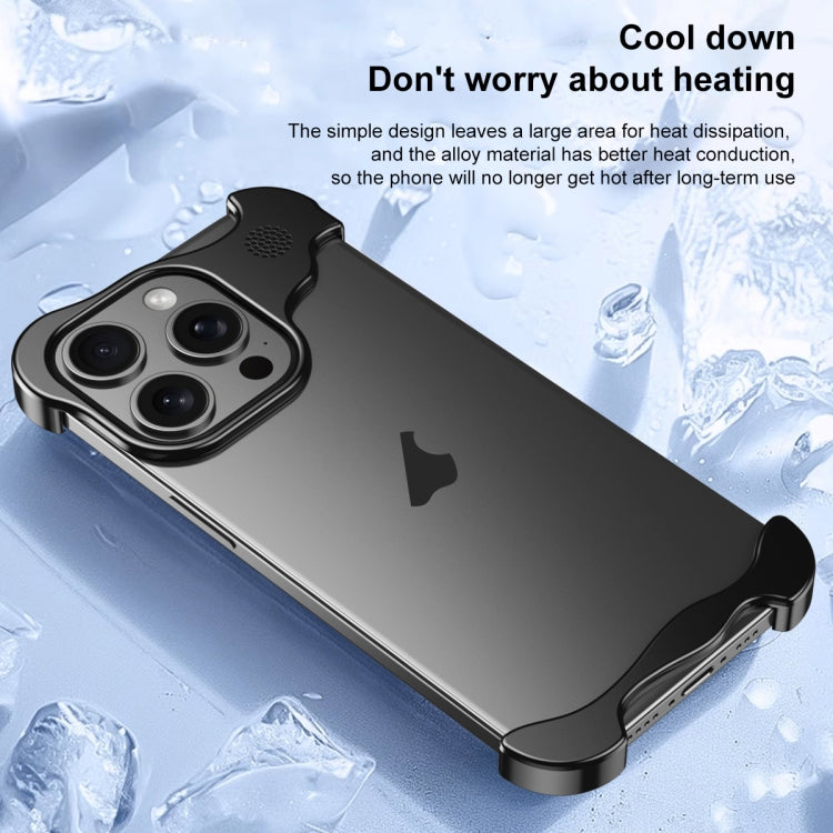 For iPhone 16 Plus Aromatherapy Alloy Frameless Phone Case(Blue) - free shipping - PMC Jewellery - Order now!