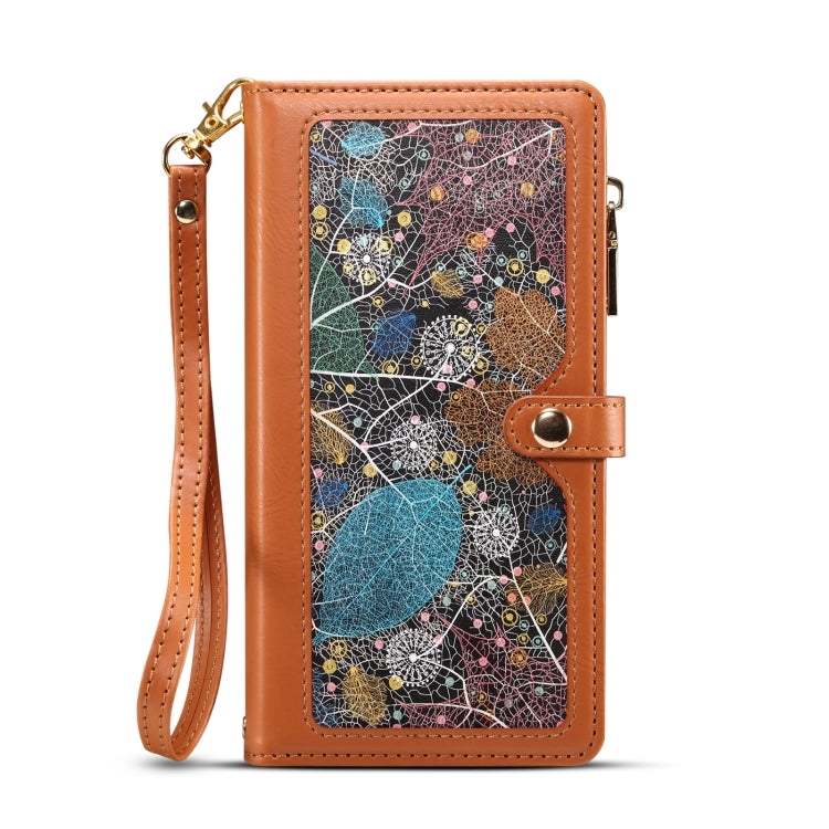 For Samsung Galaxy S24 FE 5G ESEBLE Star Series Lanyard Zipper Wallet RFID Leather Case(Brown) - free shipping - PMC Jewellery - Order now!