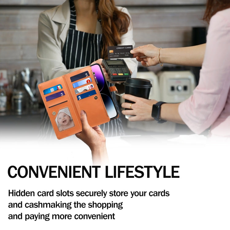 For Samsung Galaxy S24 FE 5G ESEBLE Star Series Lanyard Zipper Wallet RFID Leather Case(Brown) - free shipping - PMC Jewellery - Order now!