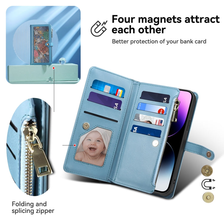 For Samsung Galaxy S25 Ultra 5G ESEBLE Star Series Lanyard Zipper Wallet RFID Leather Case(Blue) - free shipping - PMC Jewellery - Order now!