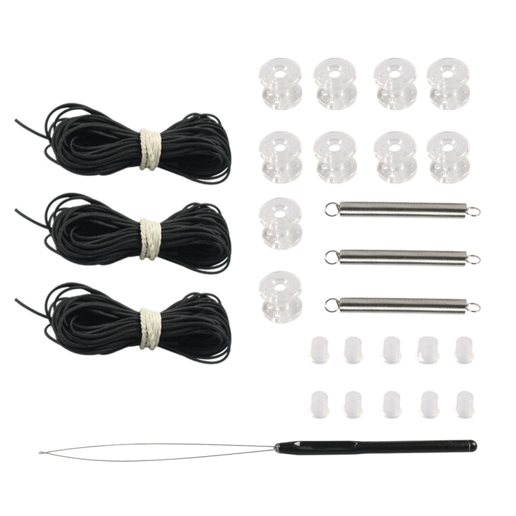 27pcs / Set RV / Yacht Pleated Shade Accessories Pull Cord Double Wheel Plug Spring(Black) - Hand Tool Sets by PMC Jewellery | Online Shopping South Africa | PMC Jewellery | Buy Now Pay Later Mobicred