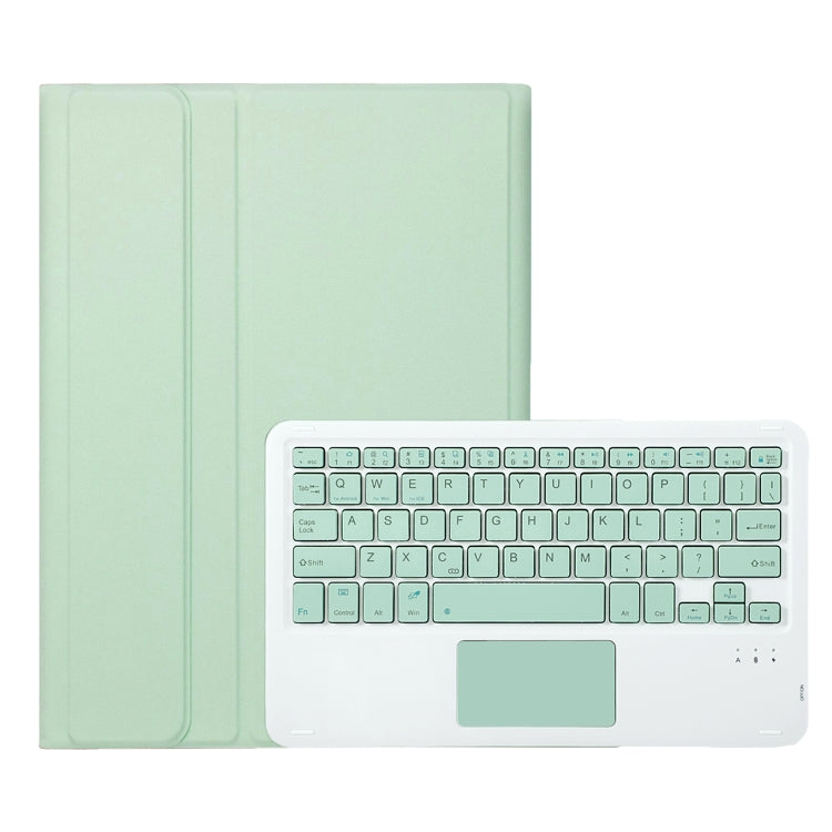 For iPad Air 11 2025 / 2024 / Air 5 10.9 / Air 4 A098B-A Detachable Ultra-Thin Bluetooth Touch Keyboard Leather Tablet Case with Pen Slot(Light Green) - For iPad Air by PMC Jewellery | Online Shopping South Africa | PMC Jewellery | Buy Now Pay Later Mobicred