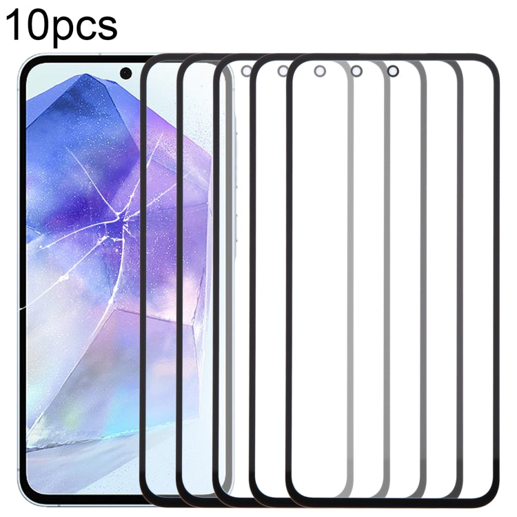 For Samsung Galaxy A55 SM-A556B 10pcs Front Screen Outer Glass Lens with OCA Optically Clear Adhesive - free shipping - PMc TechLife - Order now!