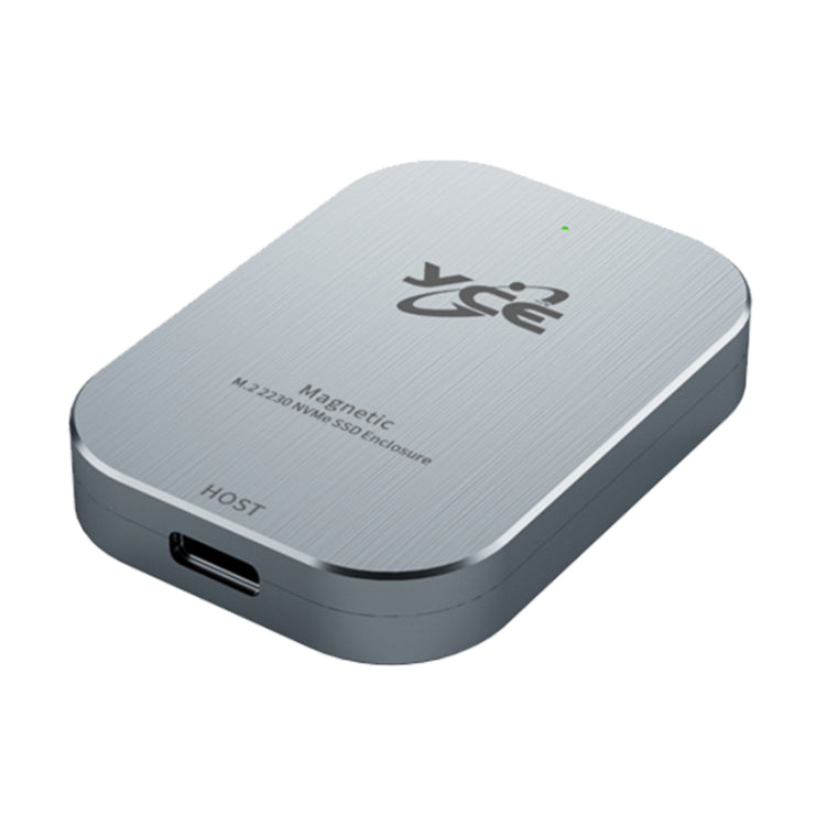 YCE-V195B USB-C / Type-C Female to M.2 NVMe SSD Magnetic Hard Drive Enclosure(Grey) - HDD Enclosure by PMC Jewellery | Online Shopping South Africa | PMC Jewellery | Buy Now Pay Later Mobicred