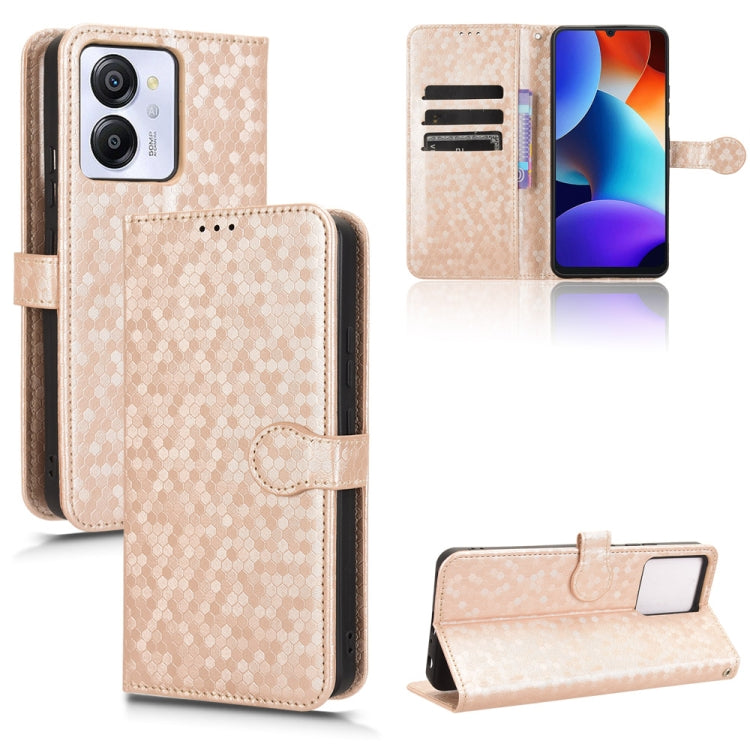 For Blackview Oscal Modern 8 / Color 8 Honeycomb Dot Texture Leather Phone Case(Gold) - More Brand by PMC Jewellery | Online Shopping South Africa | PMC Jewellery | Buy Now Pay Later Mobicred