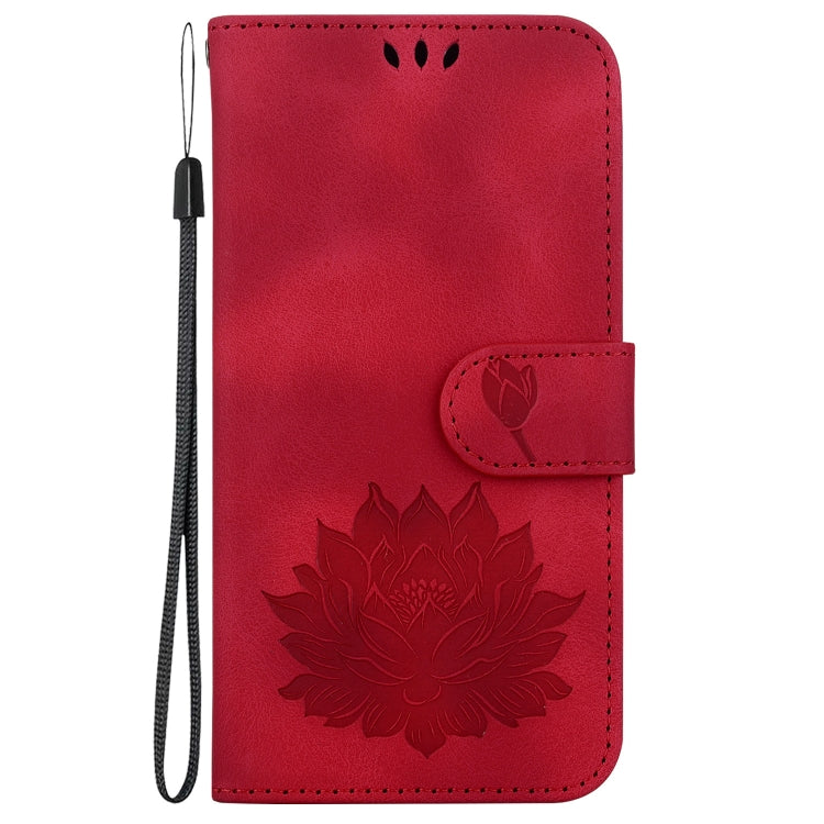 For Google Pixel 9 Lotus Embossed Leather Phone Case(Red) - Google Cases by PMC Jewellery | Online Shopping South Africa | PMC Jewellery | Buy Now Pay Later Mobicred